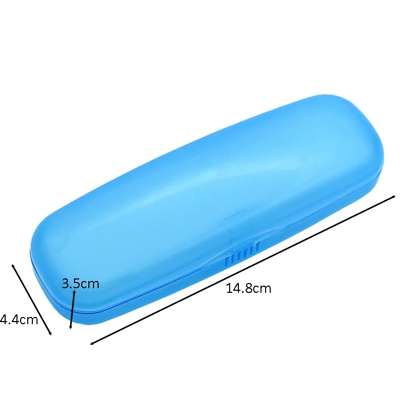 Casing kacamata plastik transparan pelindung kacamata presbiopi sederhana casing keras kotak penyimpanan kacamata baca pemegang kacamata