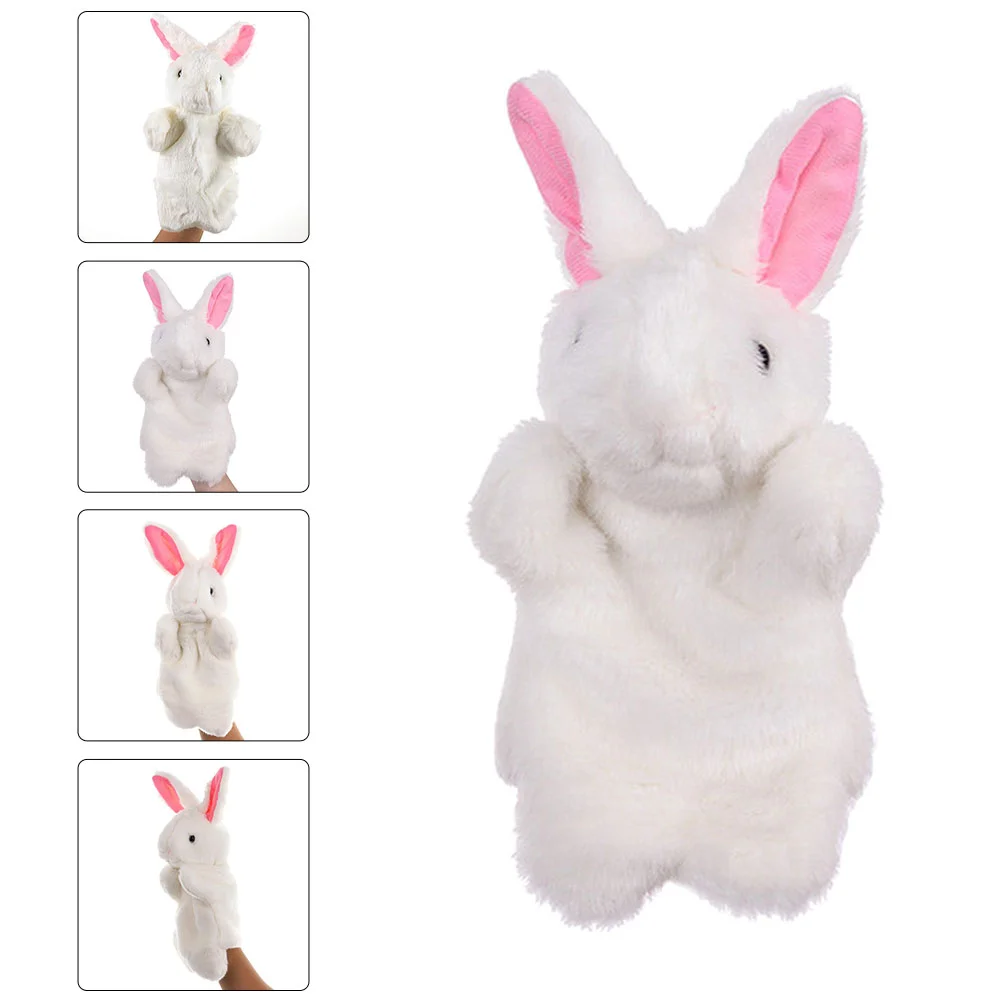 Burattini di peluche con bocca mobile Coniglio per bambini Coniglietto per bambini Giocattoli animali Figura bambino