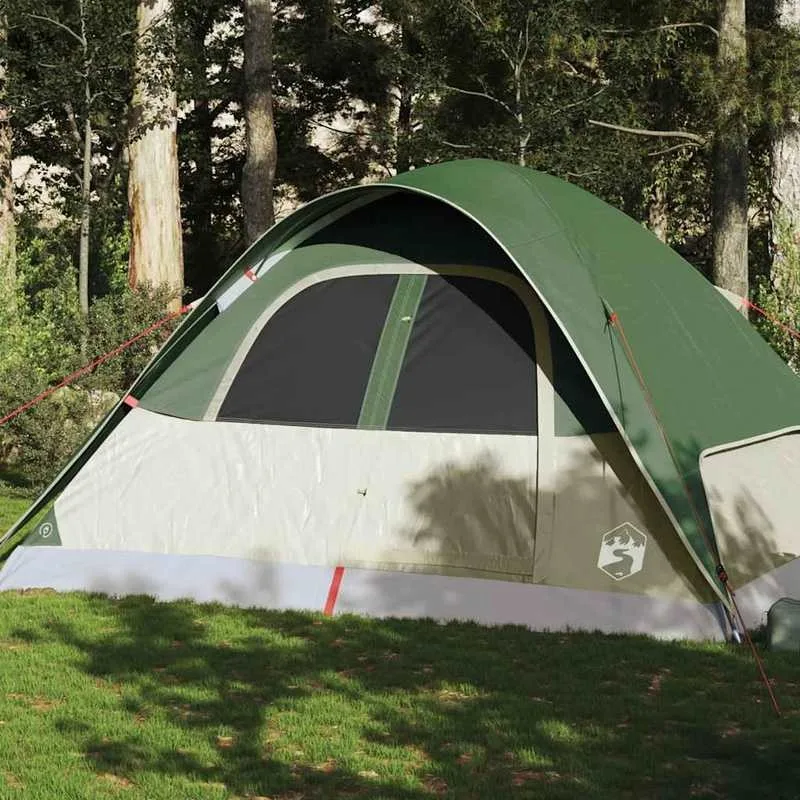 Kuppel-Familienzelt für 6 Personen, Grün, Camping, Outdoor, Garten, Terrasse, Hinterhof, Sommerunterstand, Familienurlaub, Reisen, Einfacher Aufbau, Tragbar, Faltbar