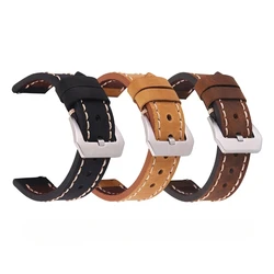 Leather Retro Crazy Horse Strap Hand-Drawn 20mm 22mm 24mm Smart Watch For Samsung Gear S2/3 Moto 42 46mm Bracelet  Watch UTHAI