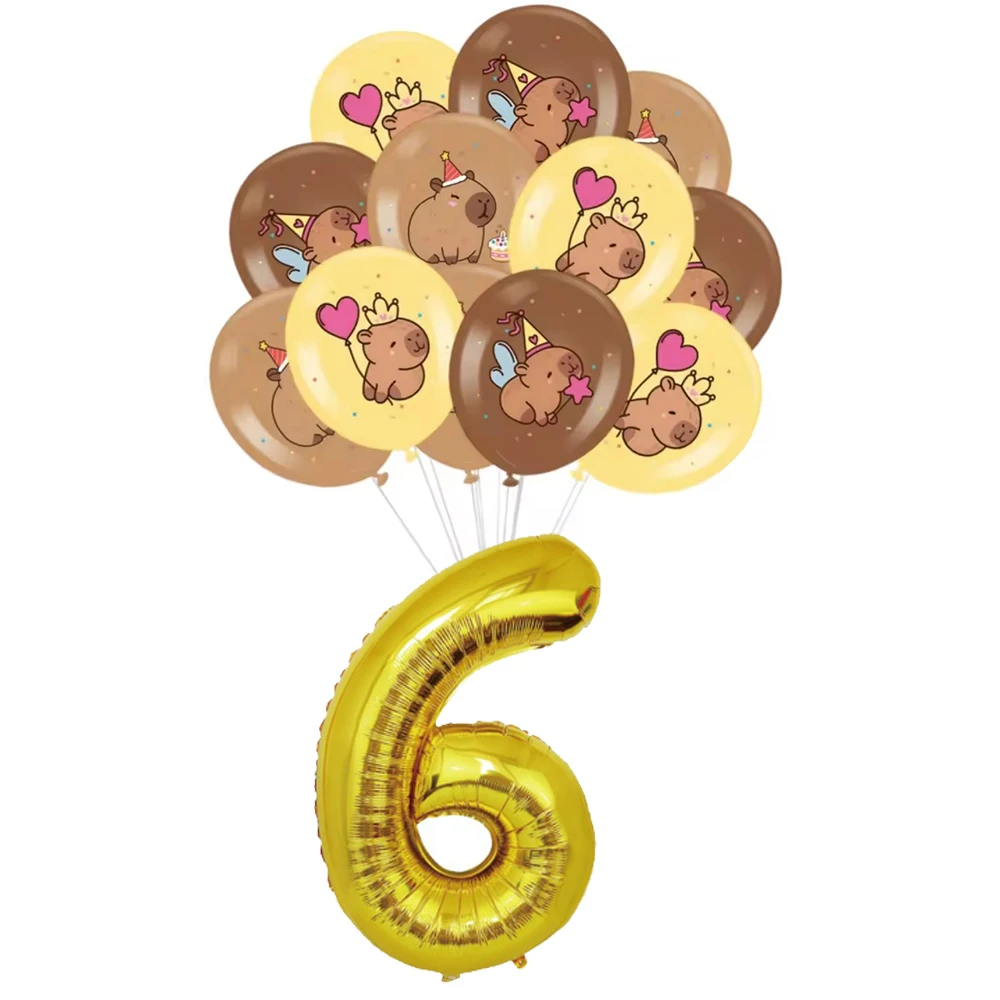 Nieuwe Leuke Capybara Verjaardagsfeestje Decoraties Kapibala Ballonnen Servies Set Papieren Borden Kopjes Banner voor Baby Douche Kids Geschenken