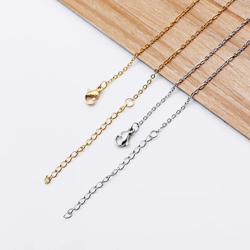 10pcs 45+5cm Gold Color Stainless Steel Link Chains in Bulk Necklaces Fashion Jewelry Adjustable Chains Wholesale Chokers DIY image 3