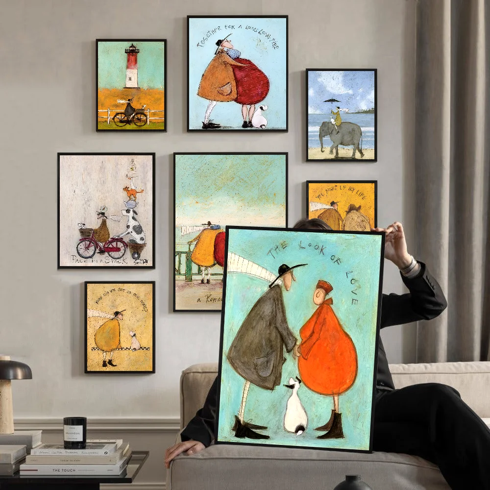 

Sam T-Toft Movie Sticky Posters Vintage Room Home Bar Cafe Decor Vintage Decorative Painting