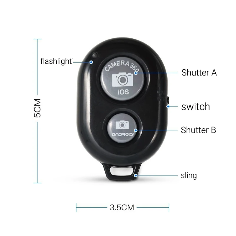 Wireless Bluetooth Button Self Timer Mobile Shutter Remote Control Android \ios System Mobile Self Timer Bluetooth Self Timer