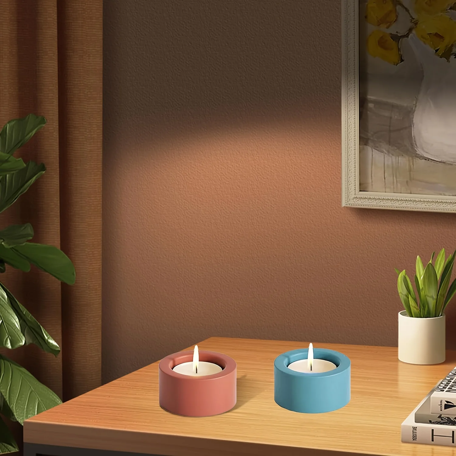 2 sets of resin silicone molds, single-hole candle holder molds, aroma storage cup molds, suitable for tabletop ornaments