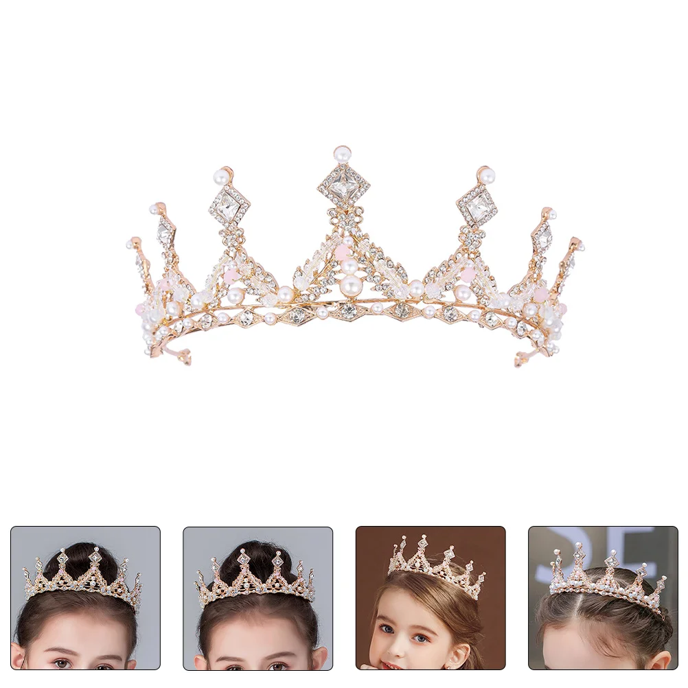 

1pc Crown Headwear Shiny Rhinestone Party Birthday Perform Accessory Decorative Headdress For Event