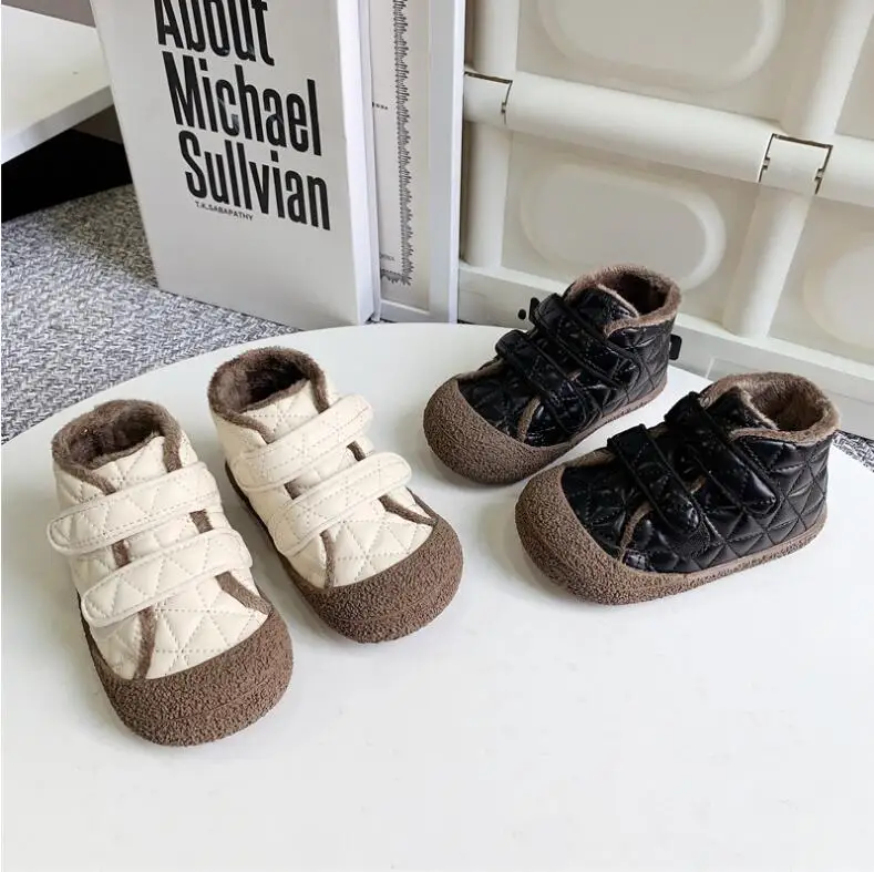 

Boys' Warm Boots Winter New Children's Thickened Velvet Cotton Shoes Girls' Waterproof Short Boots Baby Cotton Boots Boys Shoes