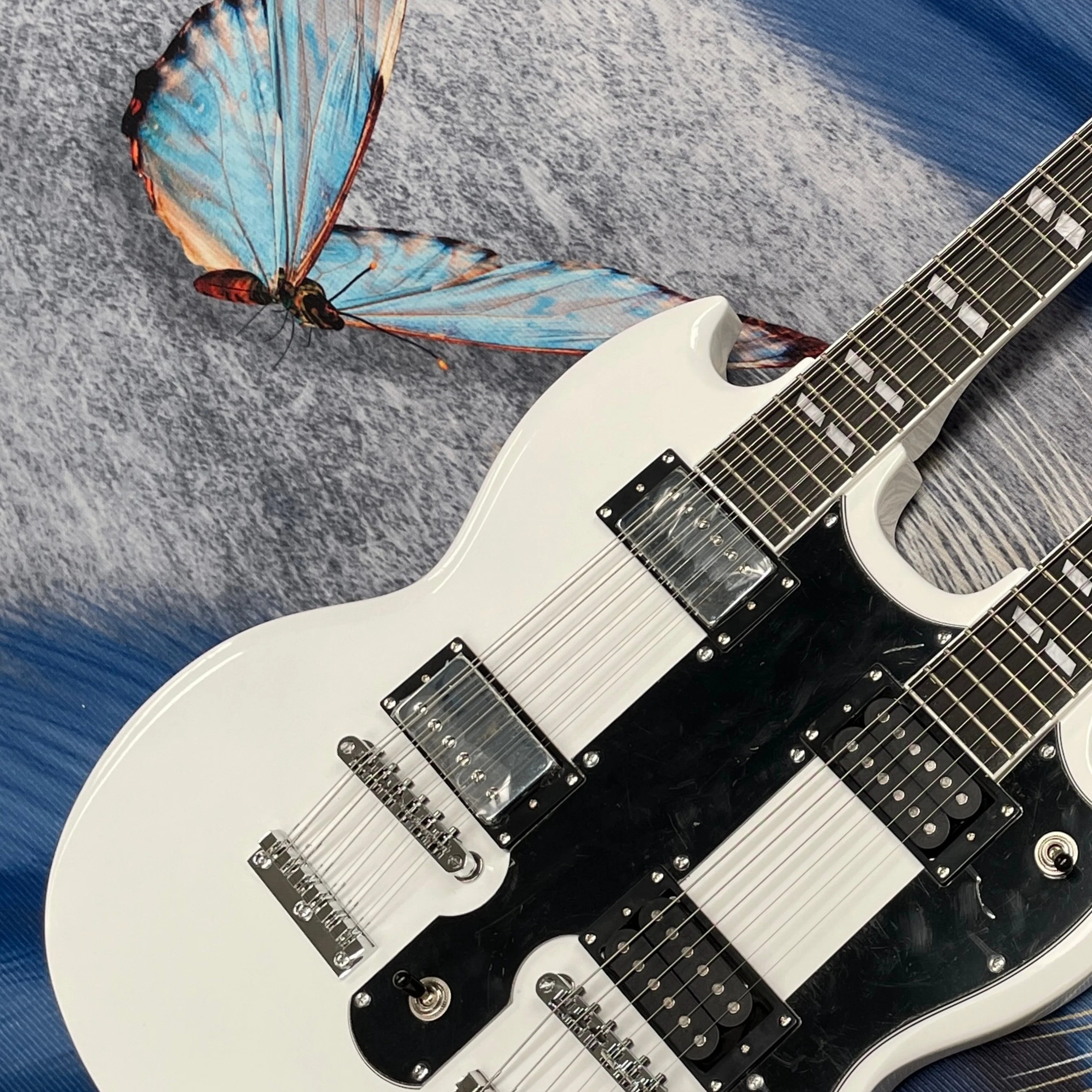 Saf beyaz 12+6 çift boyunlu el - Electric Guitar Beginner incelemesi ve fiyatı