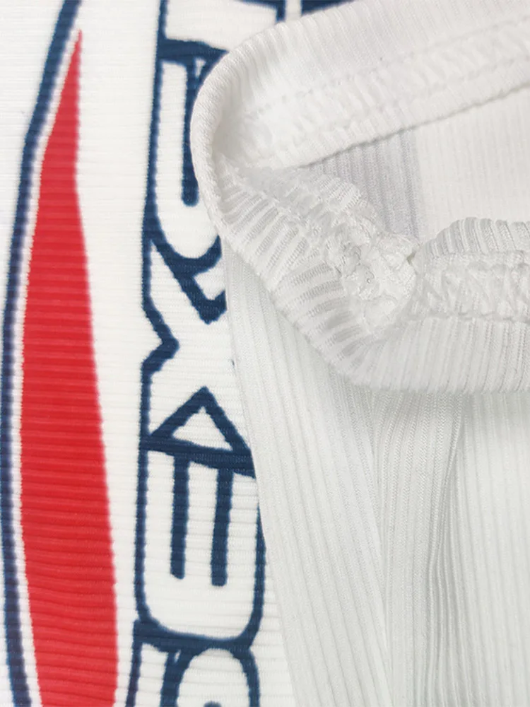 Y2k high street vest witte slanke schouder hemdje top modieuze casual dames sexy letter bedrukte top