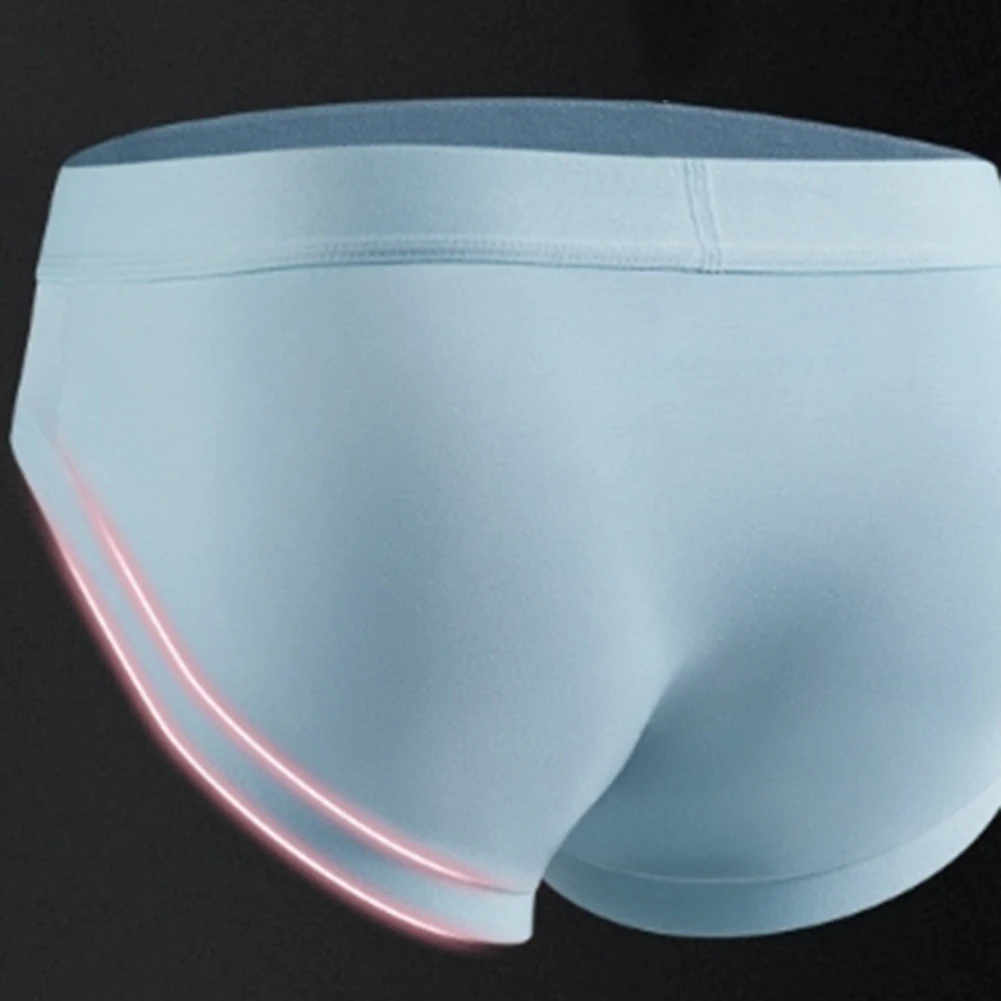 Casual New Fashion Solid Color Men Bulge Pouch Middle Waist Hip Lifting Briefs Breathable Soft Male Underwear
