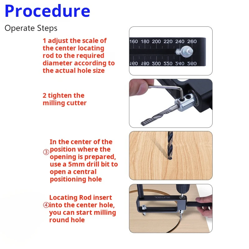 Adjustable size Woodworking hole punch Hand electric drill and rounder Decoration auxiliary tools Woodworking hole saw