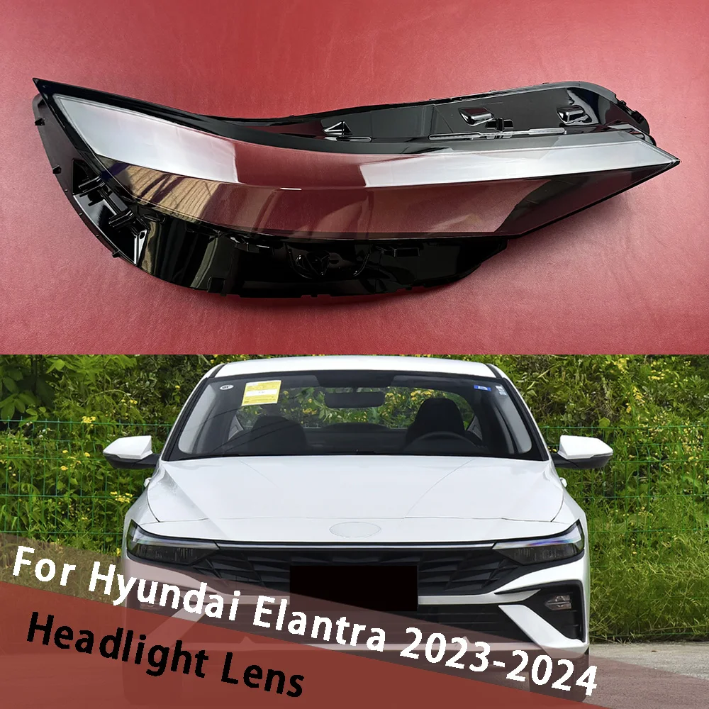 

For Hyundai Elantra 2023 2024 Headlamp Cover Head Light Housing Shade Headlight Shell Lens Plexiglass Transparent Lampshade