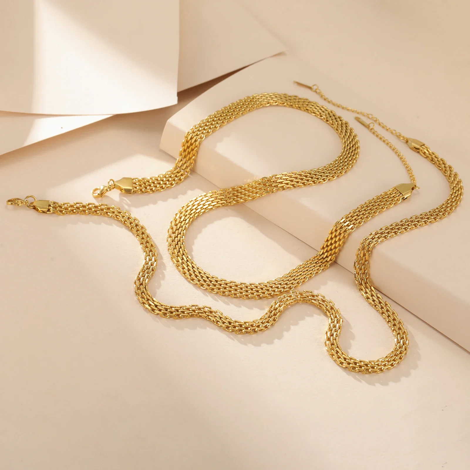 Skyrim 6MM/8MM Wide Chain Necklace Women Stainless Steel Gold Color Neck Chains Trendy Minimalist Jewelry Gift Wholesale