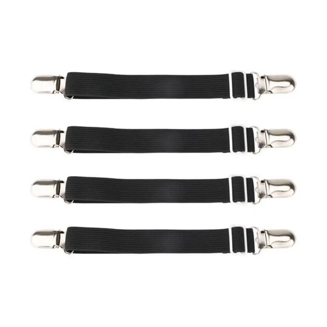 

4pcs Elastic Crisscross Bed Mattress Sheet Straps Double Head Clips Gripper Holder Fasteners Suspender Iron+woven rope DH49