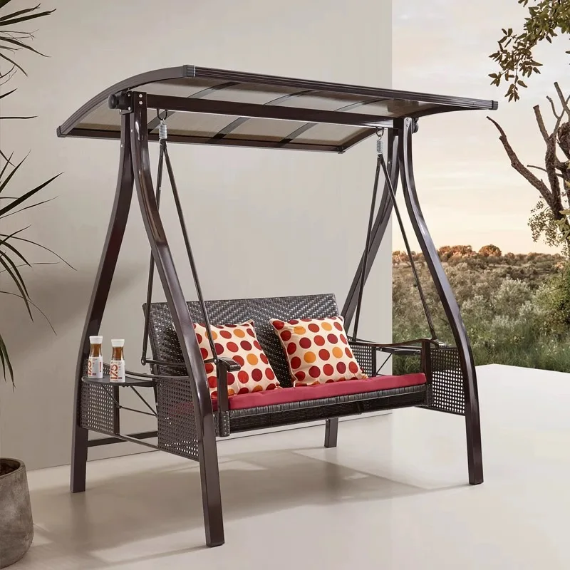 Rocking Chair Swing Outdoor Villa Garden Hanging Chair Outdoor Garden Balcony Solar Home Three Internet Celebrities Swing
