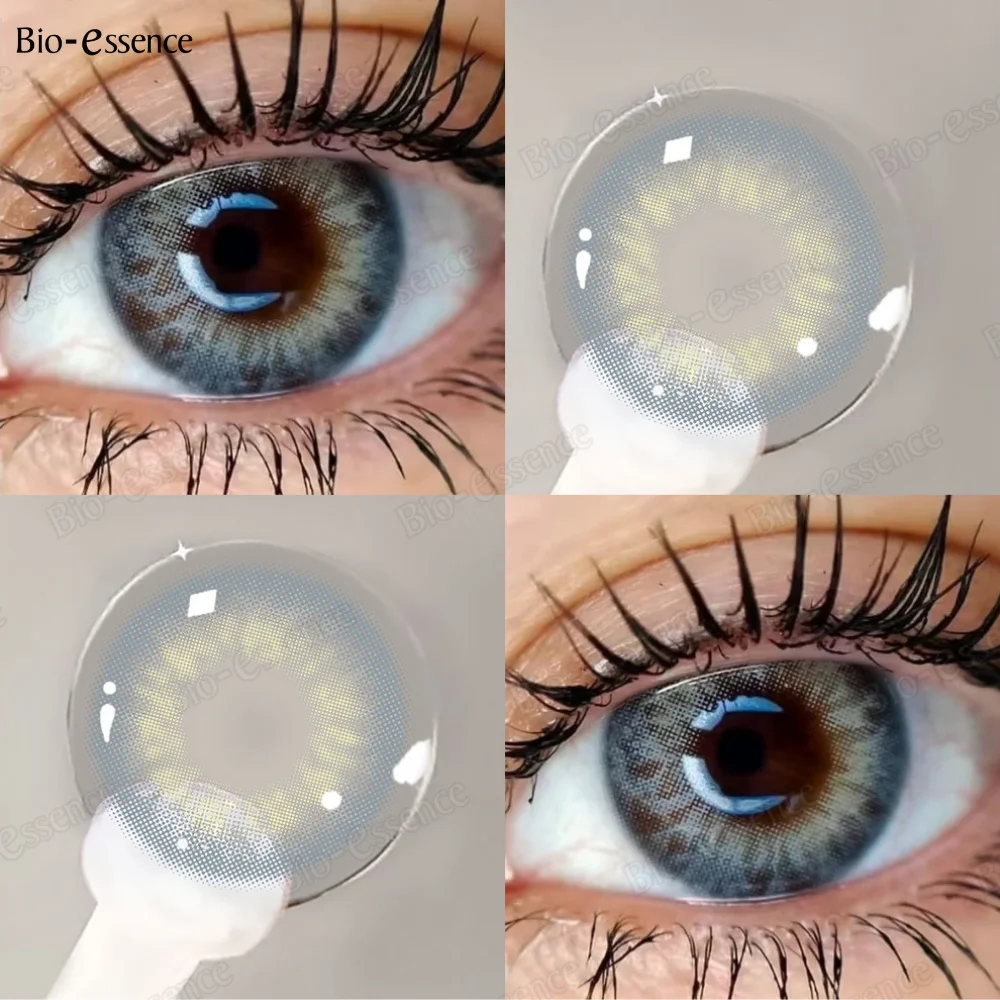 Bio-essence 1 par de lentes Taylor Blue, lentes coreanas, lentes de contacto de colores, lentes de contacto naturales de alta calidad para lentes de maquillaje