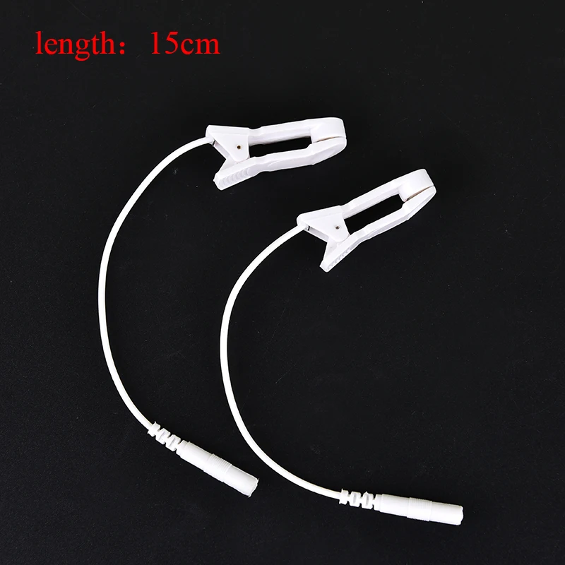 2pcs  High Quality 2.0mm ear pain relief clip tens electrode lead wire connecting cable