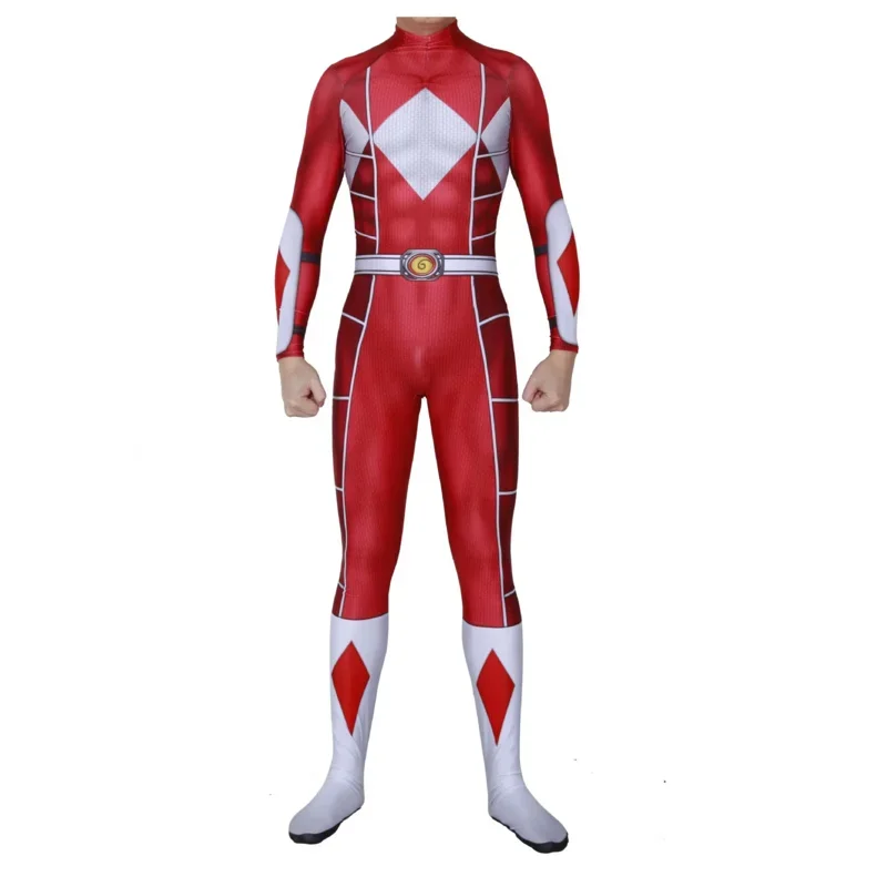 3D print Kyoryu Sentai Zyuranger Ranger cosplay costume red/blue/green Rangers bodysuit cheap Zentai suit