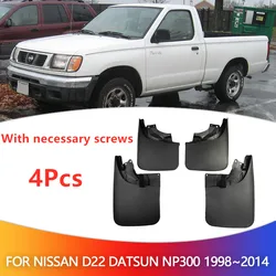 4Pcs Splash Guards Mud Flaps Fender Mudguard Flares Accessories  For Nissan Navara D22 Datsun Frontier NP300 1998~2014