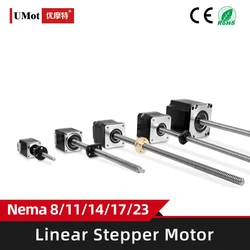 Nema 8 11 14 17 Hybrid Micro Leadscrew Screw Stepping Linear Stepper Motor With Customized Lead Screw Trapezoidal Thread T5/T8