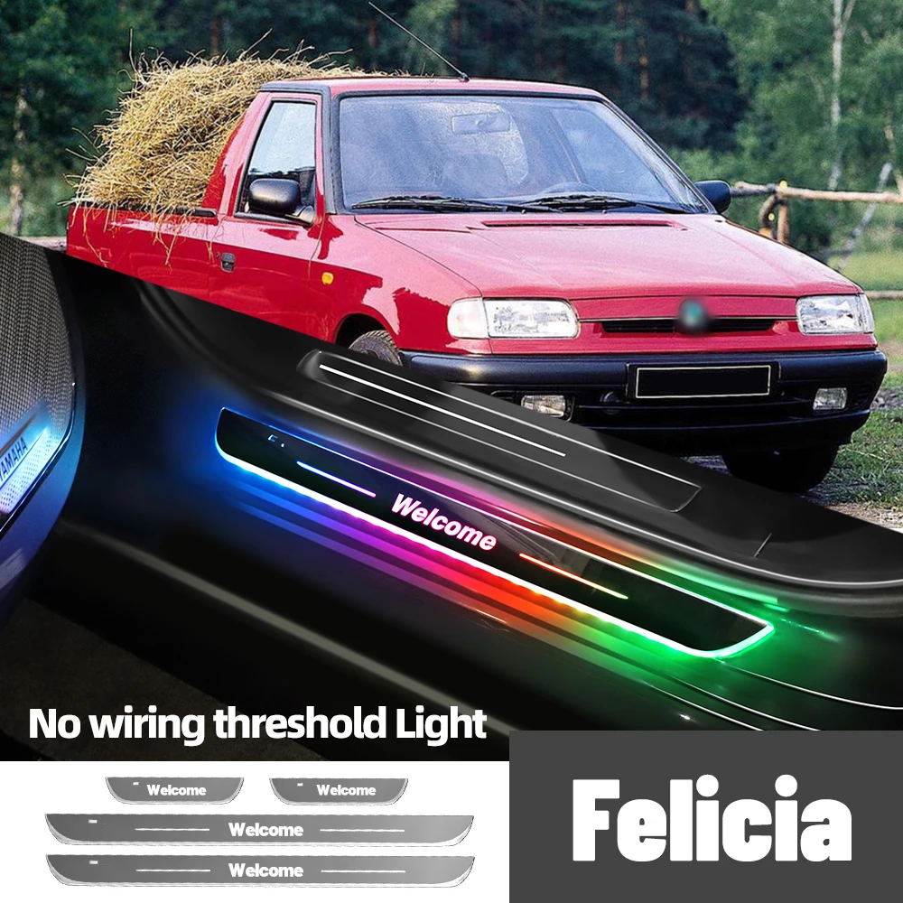 

For Skoda Felicia 1994-2001 1998 1999 2000 Car Door Sill Light Customized Logo LED Welcome Threshold Pedal Lamp Accessories