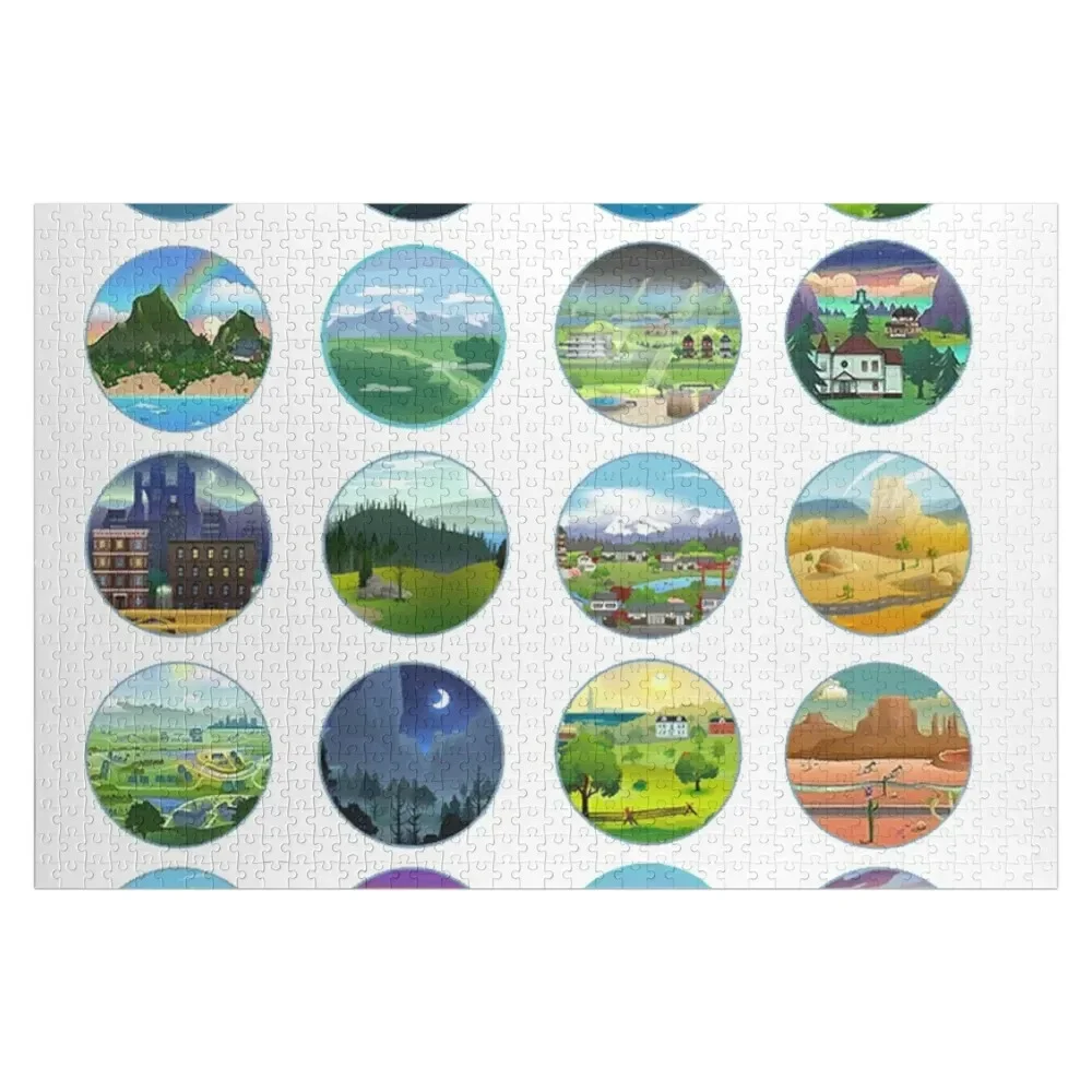 

Sims 4 World Buttons Jigsaw Puzzle Wooden Decor Paintings Personalized Baby Object Puzzle