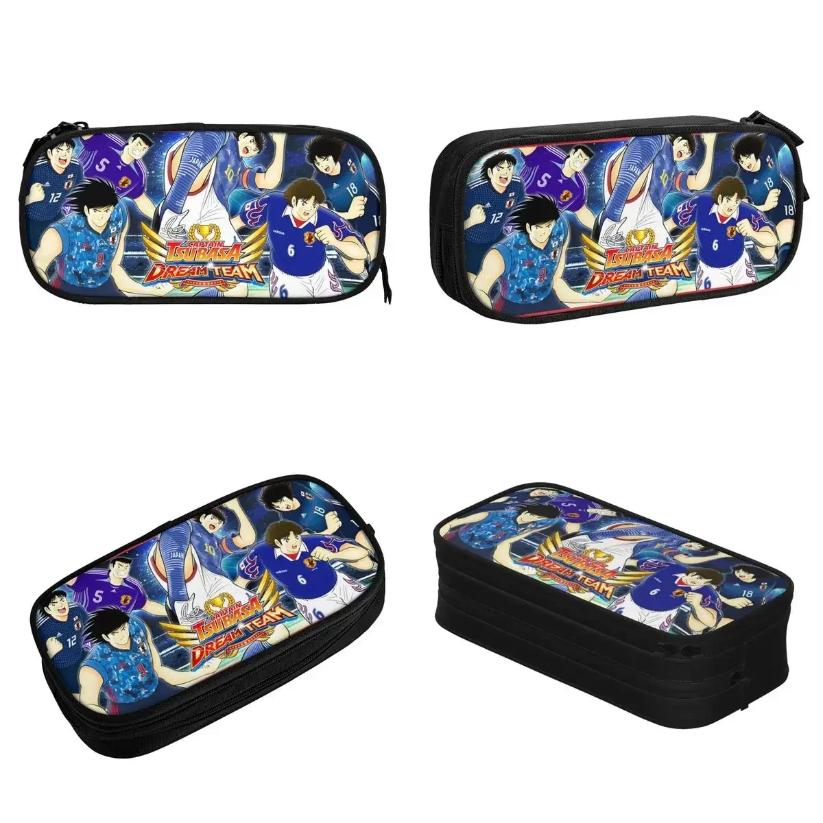 

Japan Football Manga Anime Pencil Case Captain Tsubasa Pen Holder Bag Girls Boys Large Storage Students School Gift Pencil Pouch