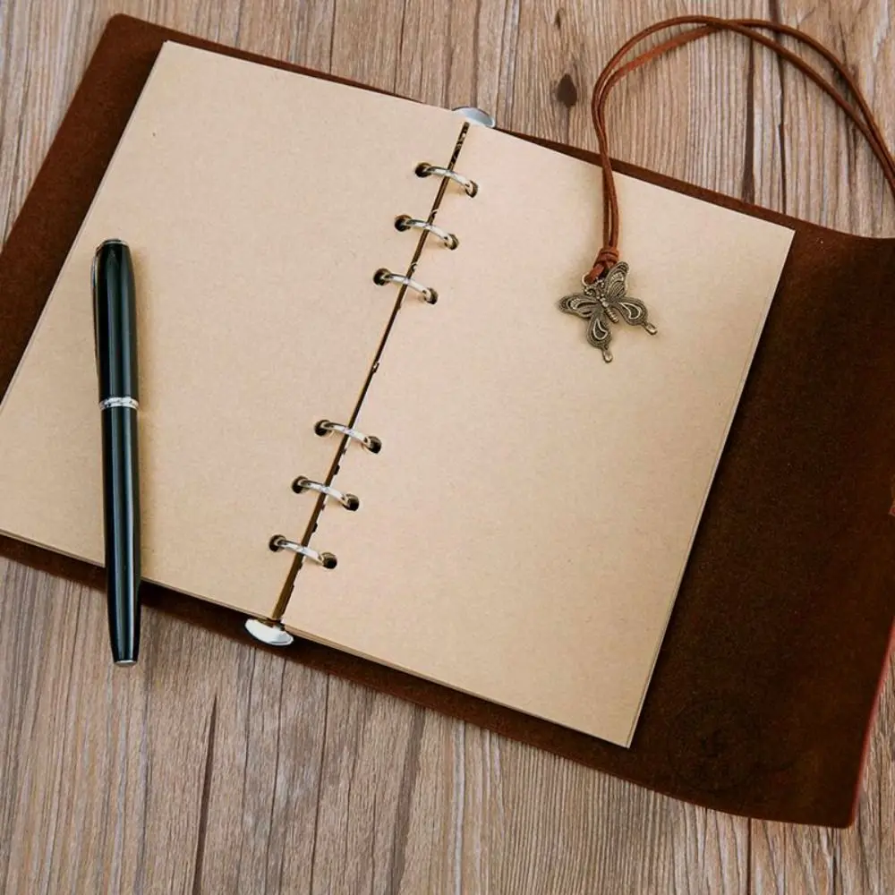 A6 Vintage Loose Leaf Notebook Daily Notepad Binder Writing Notebook Kraft Paper Office Supplies Retro Notebook Writing