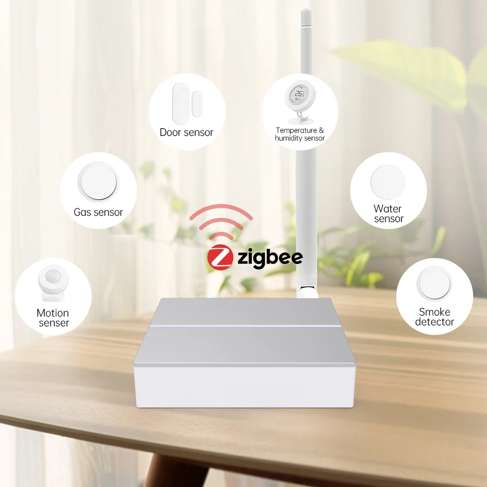 AVATTO Tuya Zigbee Smart Home Bridge ，Smart Wired Gateway Hub With Signal Antenna For App Works With Alexa Google Home