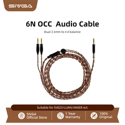 SIVGA Dual 3.5mm Female to 4.4mm Balanced Jack 6N Single Crystal Copper OCC Headphone Audio Cable for SV023/LUAN/ANSER