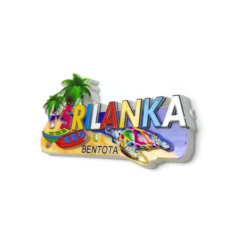 سريلانكا تذكارية للسفر مصنوعة يدويًا مرسومة يدويًا بحروف مغناطيسية مغناطيس الثلاجة هدية ديكور منزلي إبداعي #2