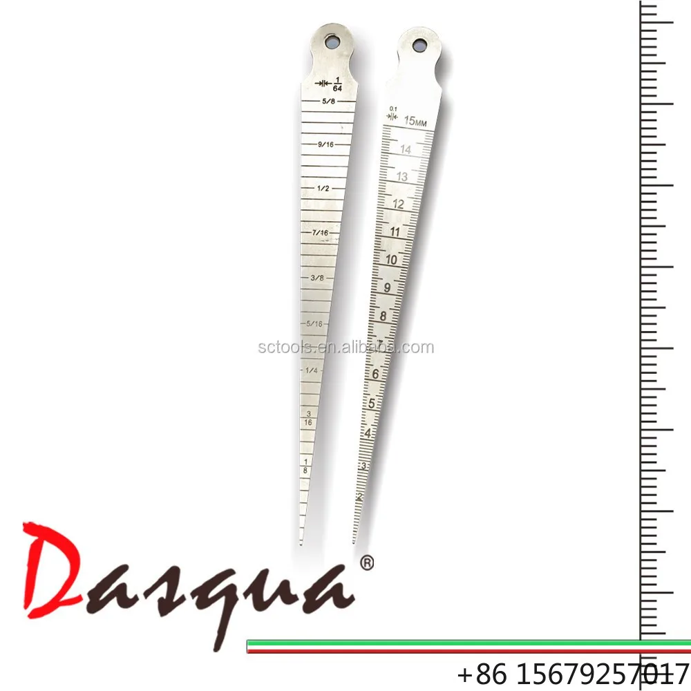 Dasqua Stainless Steel 1-60mm Welding Inspection Taper Gauge Wedge Feeler Gap Measuring Tool