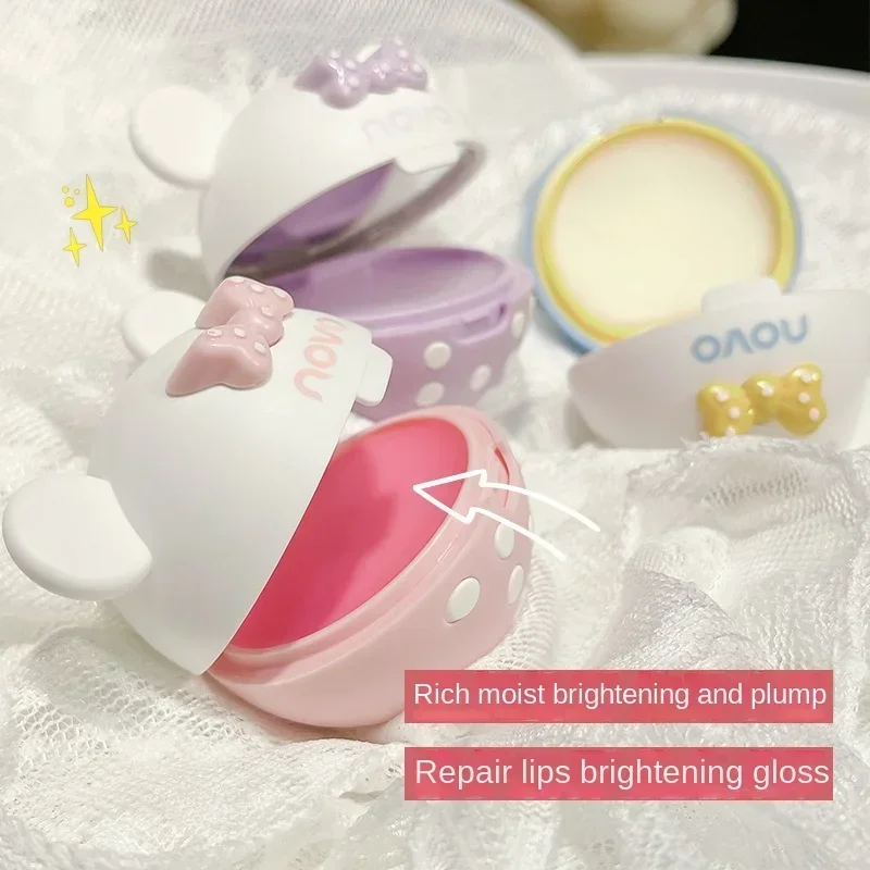 NOVO น่ารัก Lip Balm ลิปสติกให้ความชุ่มชื้น Long-Lasting Anti-Cracking Hydrating NATURAL Plant Care Petroleum Jelly Lip GLOSS