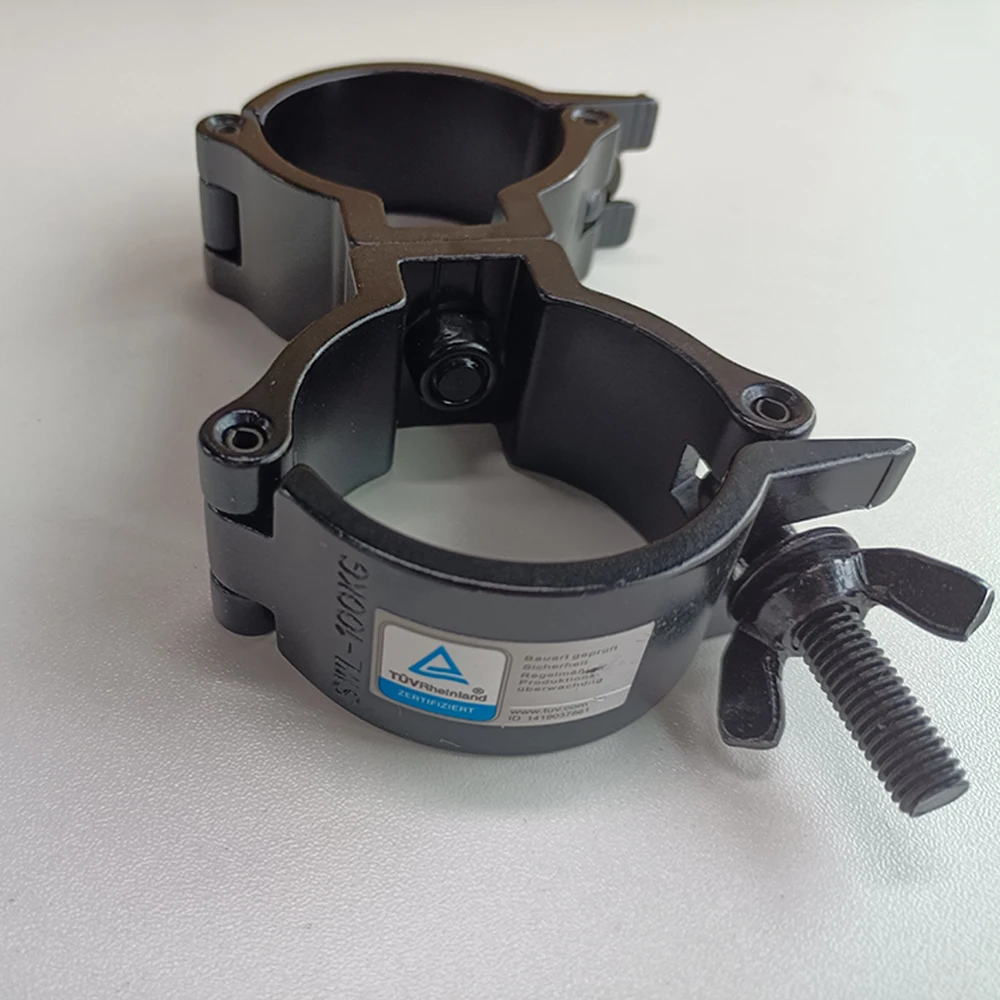 

Double Swivel Clamp Quick Realease Locking Truss Rigging Clamp 360 Rotate Hook Aluminum Clamp Stage Light Hook Fits 50MM Tube