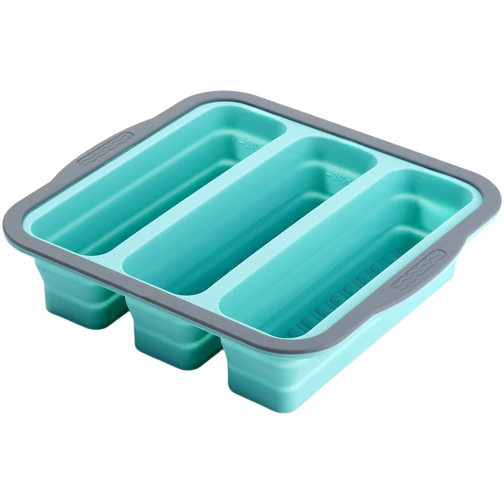 Silicone Compartment Container for Baking and Storage with Foldable Base to Reduce Cabinet Space When Not in Active Use