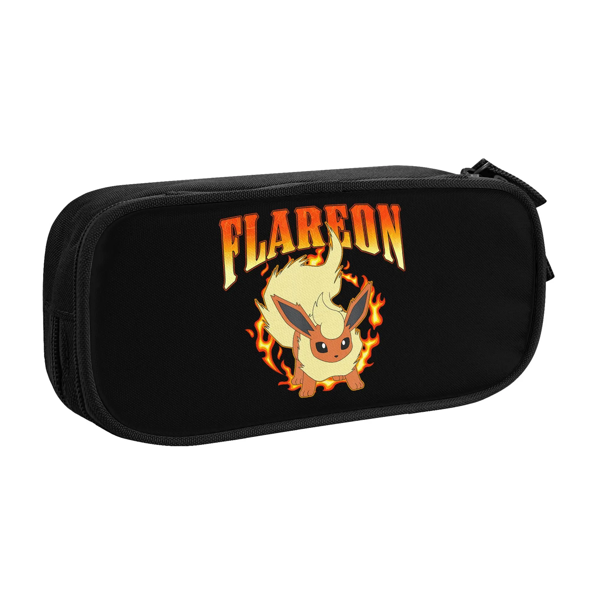 bolsas-de-grande-capacidade-para-criancas-desenho-animado-pokemon-epico-fofo-flareon-on-fire-attack-grande-poster-bolsa-escolar-para-lapis