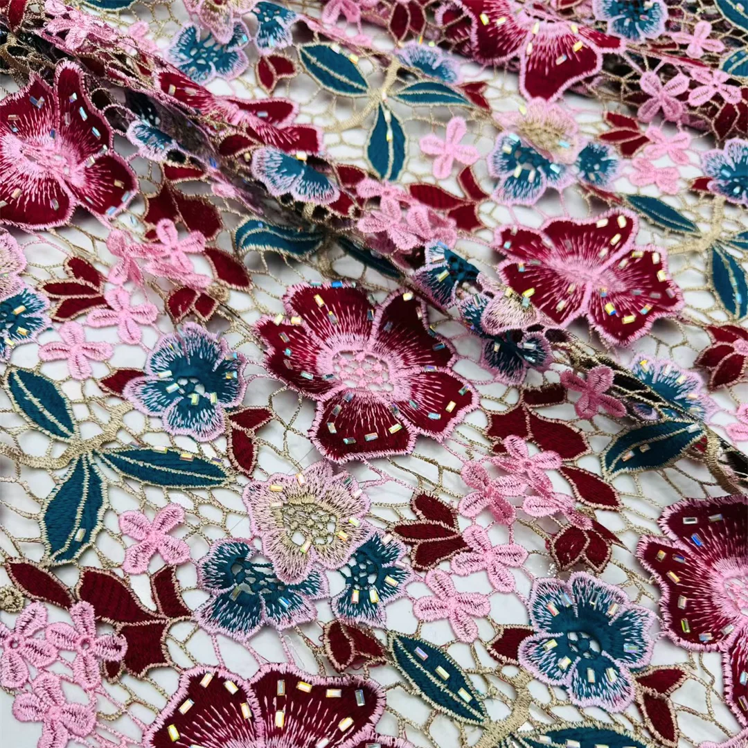 Elegant Guipure Cord Lace Fabr - Sew On Rhinestone review and price