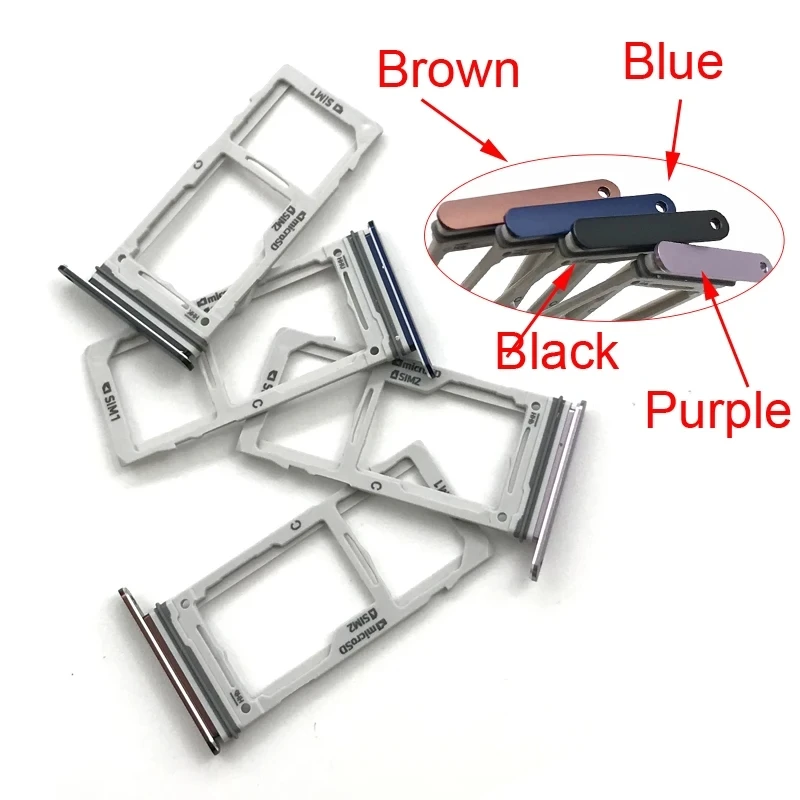 NEW OEM Single Card & Dual Card SIM SD Card Trays For Samsung Note 9 Dual Micro SIM Card Tray Slot Holder SIM Slot With Pin