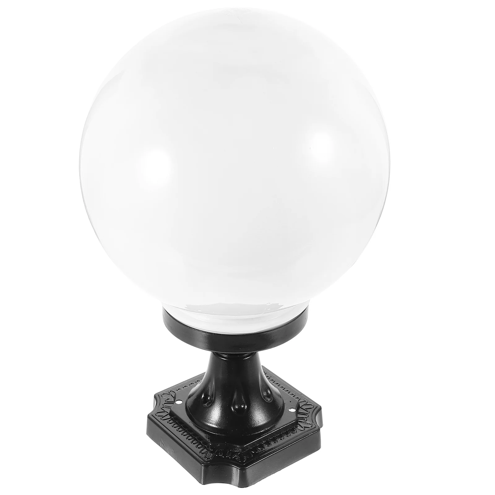 

Deck Lamp Post Outdoor Ball Lights Garden Globe Lampshade Fixture Mount Covers White Bulbs