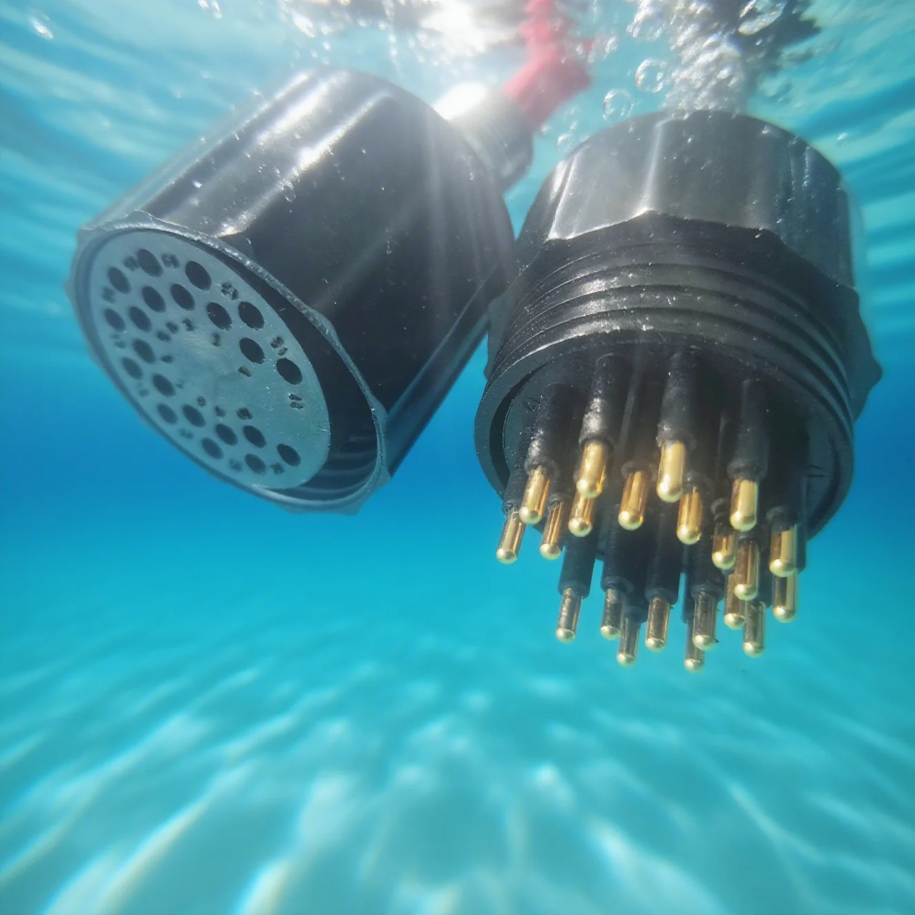 21 Pin Micro Circular Subsea Connector IP68 Waterproof 5A 600V Male Bulkhead Socket Wet Mate for ROV Underwater Cable