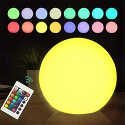 Luces nocturnas de bola redonda con brillo LED súper grande, alimentadas por batería, control remoto, 16 colores, lámparas de césped de paisaje de jardín para decoración interior y exterior
