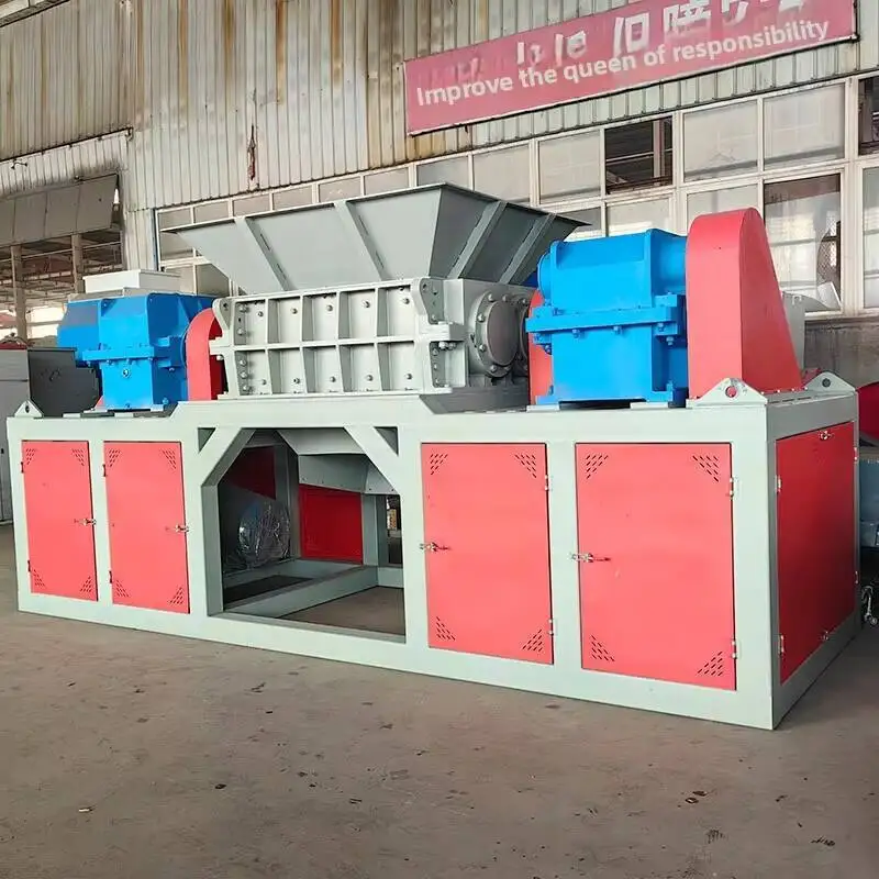 

Woven Bag Plastic Bucket Crusher Color Steel Tile Waste Tire Shredder Double Shaft Metal Large Stainless