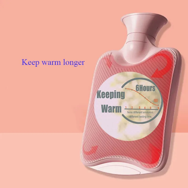 2.0L 1.0L 500ML Hot Water Bottle Hot Water Bag with Cover for Bed Warming Hand Feet Warmer Menstrual Cramps Hot Compress