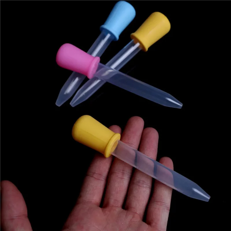 5ml Small Silicone Plastic Graduated Pipette Dropper Feeding Medicine Juice Water Liquid Eye Ear School Lab Experiment Supplies