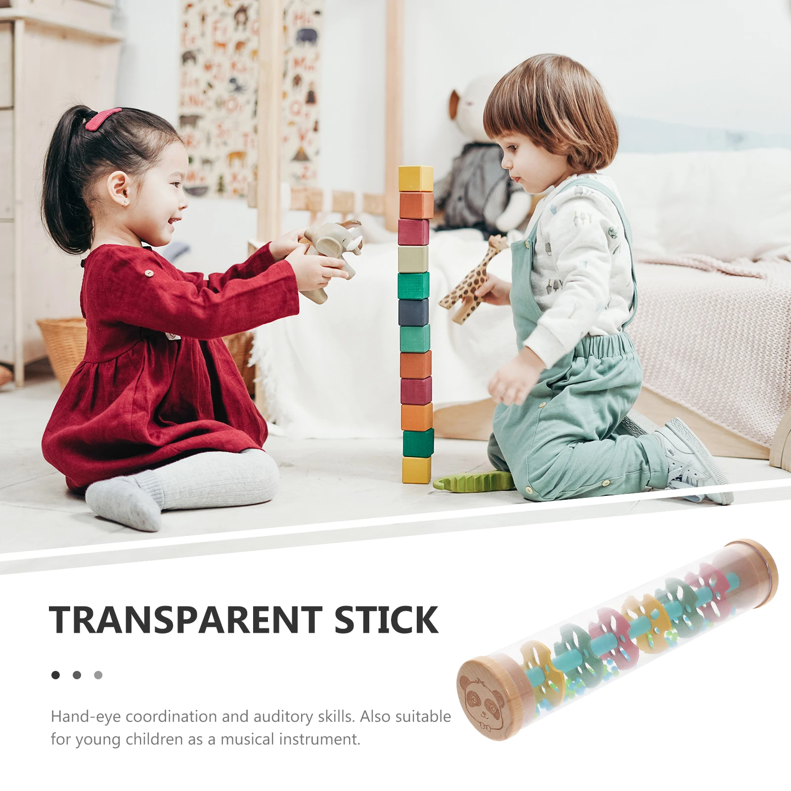 Rainphone-instrumentos musicales para niños, palo, juguete para niños, rompecabezas educativo temprano