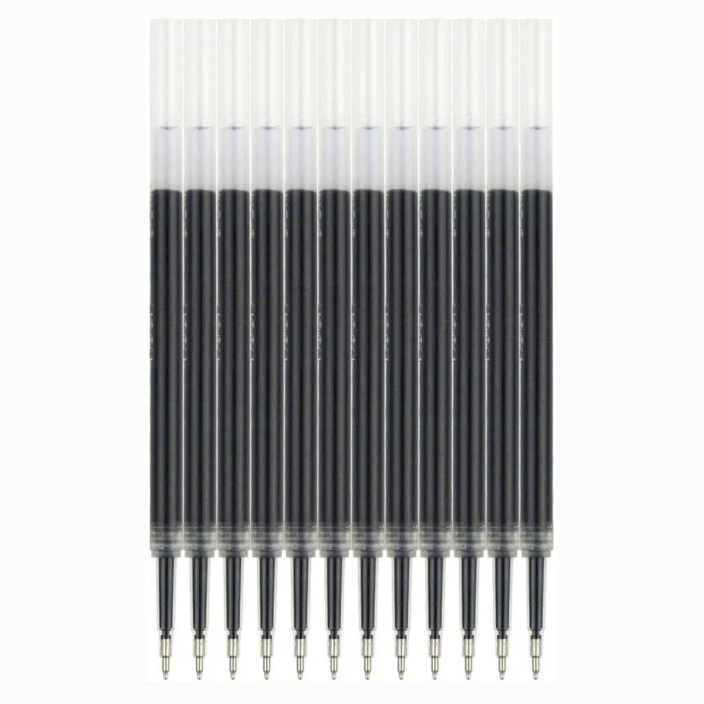 0.5mm Black Gel Pen Refills Fine Tip Japanese Ink Large Capacity Click Gel Pens Support (10 Pack)