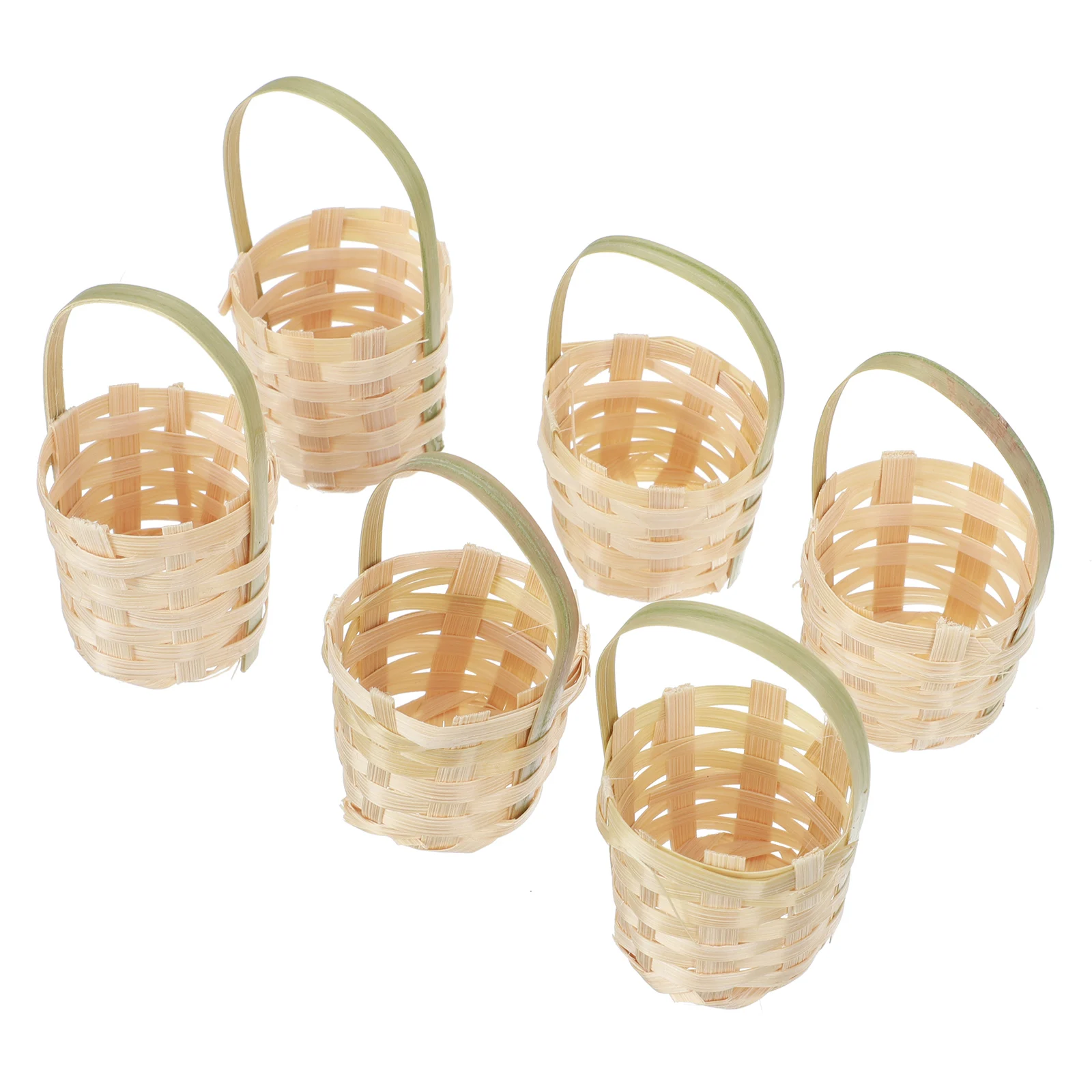 

6 Pcs Easter Egg Baskets Home Storage H Basket Woven Containers Toy Room H made Flower Basket Natural