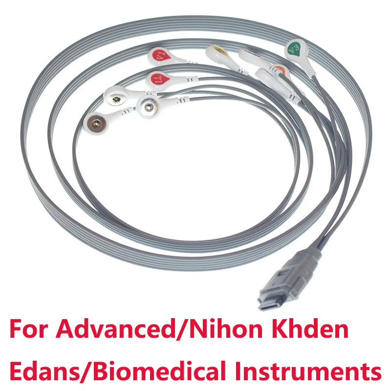 compatible-advanced-nihon-khden-edans-biomedical-instruments-ecg-holter-recorder-carry-monitor-double-row-10-lead-snap-cable