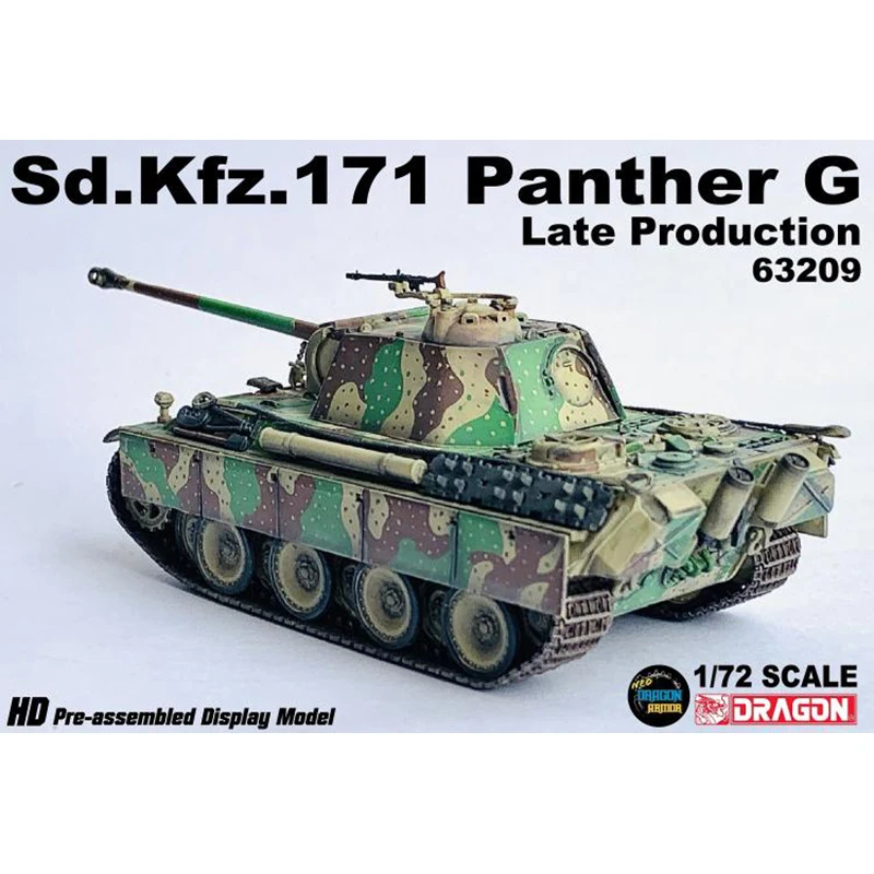 1:72 Scale Diecast Alloy Sd.Kfz.171 Panther G Tank Model 63209 Militarized Combat Track Type Classics Gifts Static Display