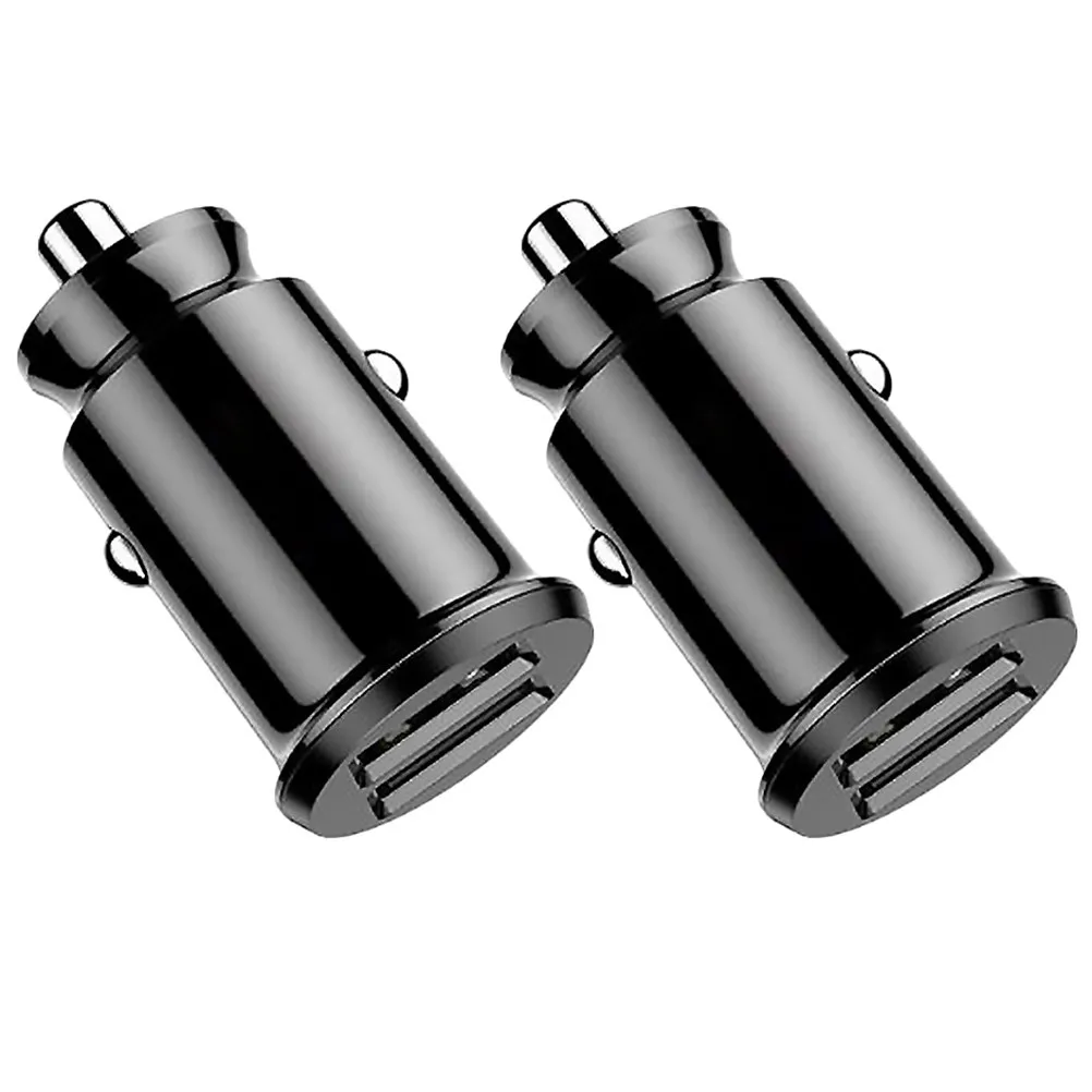 

2Pcs Car Phone Chargers Vehicle Fast Charger Premium ABS Material Dual USB Ports Multi-Device Car Power Supplies Portable Auto